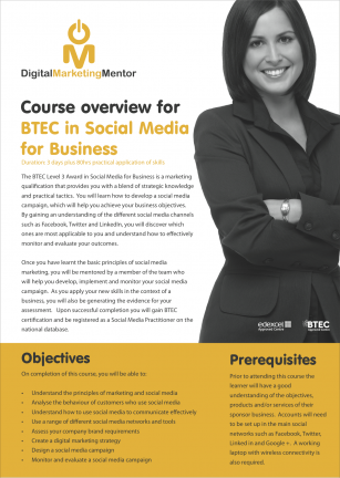 BTEC Level 3 in Social Media for Business